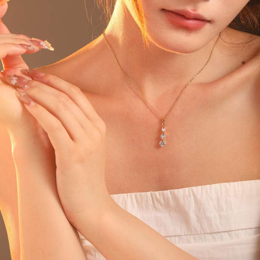 Full Zircon Pendant Luxury Necklace