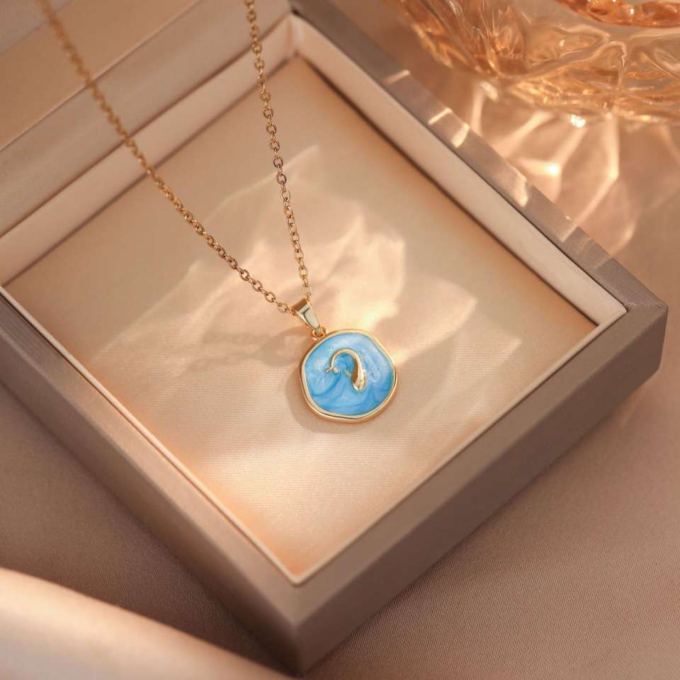 Oil Painting Style Flower Necklace Light Luxury Niche Design High-end New Pearl Pendant