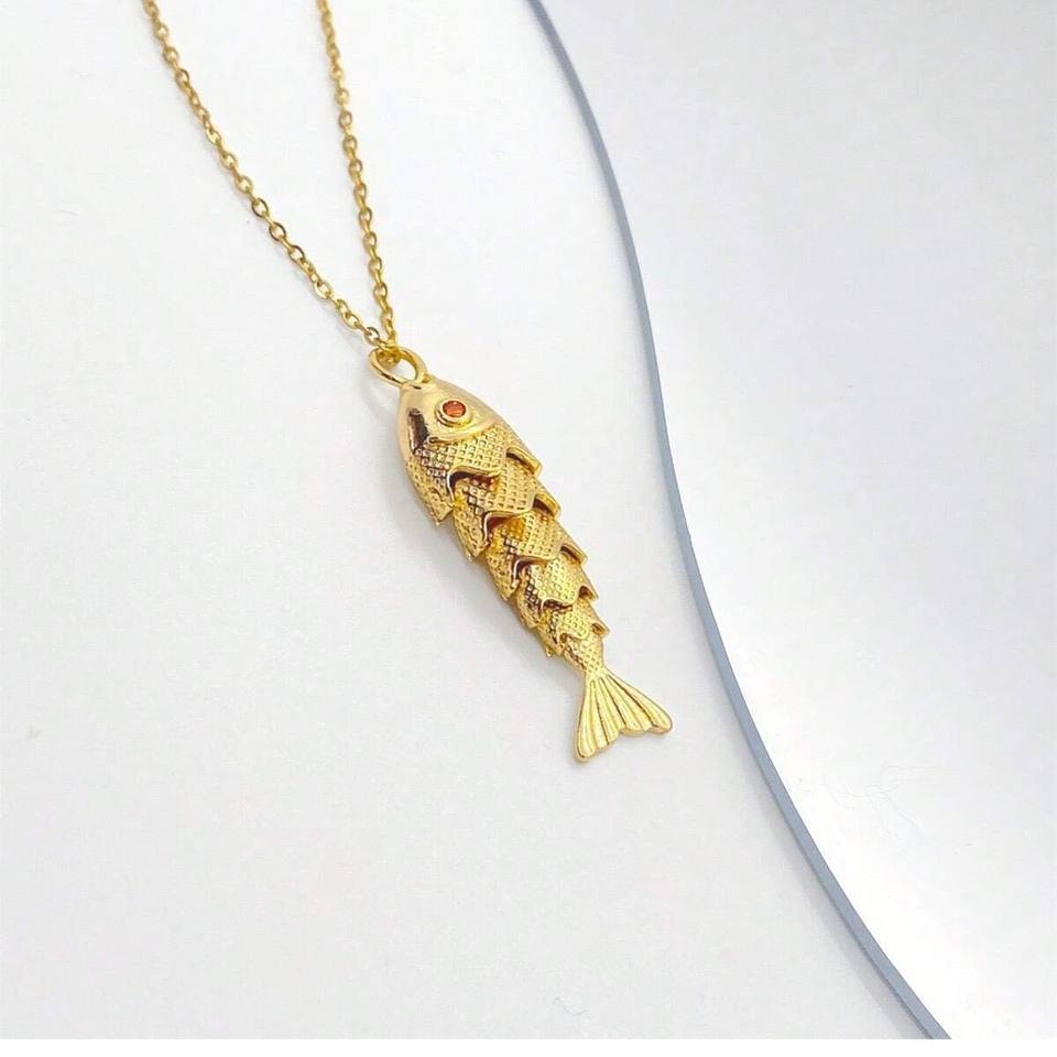 Movable Fish Pendant 18k Gold Plated