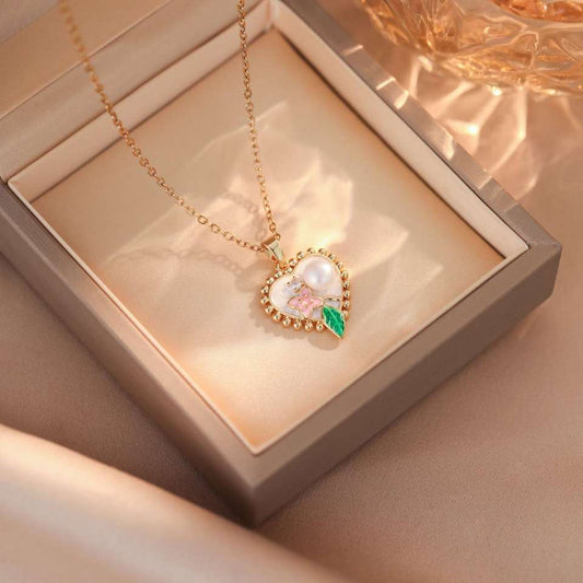 18K Gold Plated Monet Garden Retro Oil Drip Necklace