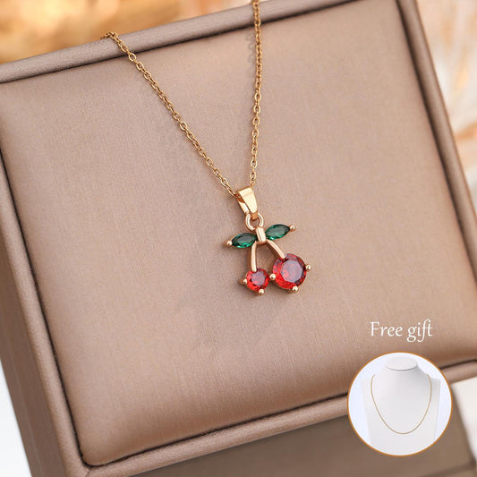 Simple Lucky Stainless Steel Chain Creative Design Radish Pendant Necklace for Blind Box Festival Gifts