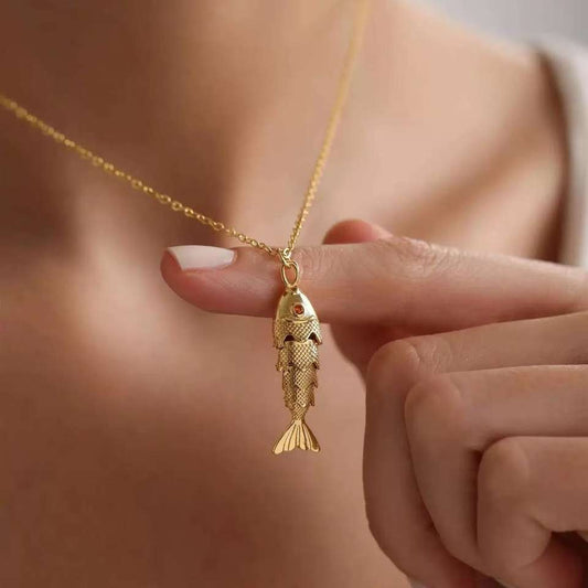 Movable Fish Pendant 18k Gold Plated