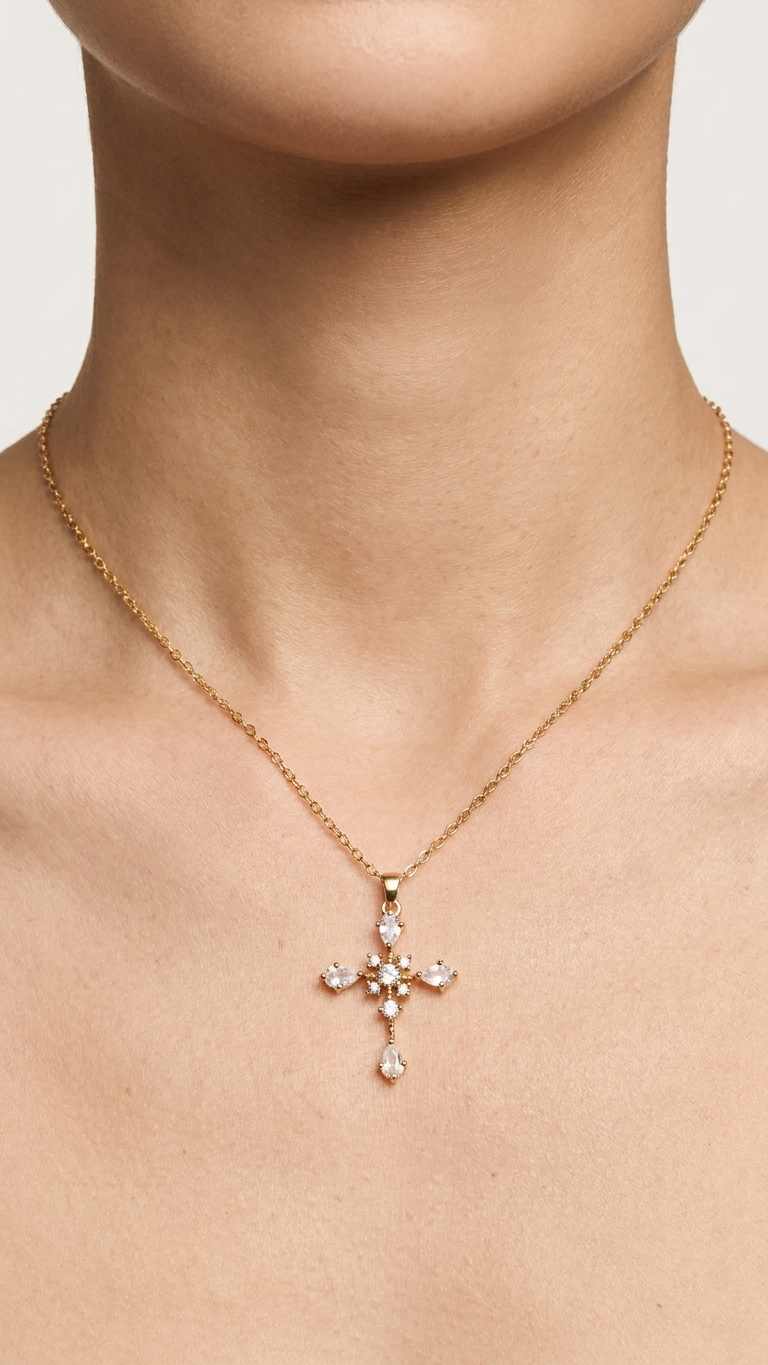 Classic Cross Necklace Simple Stainless Steel