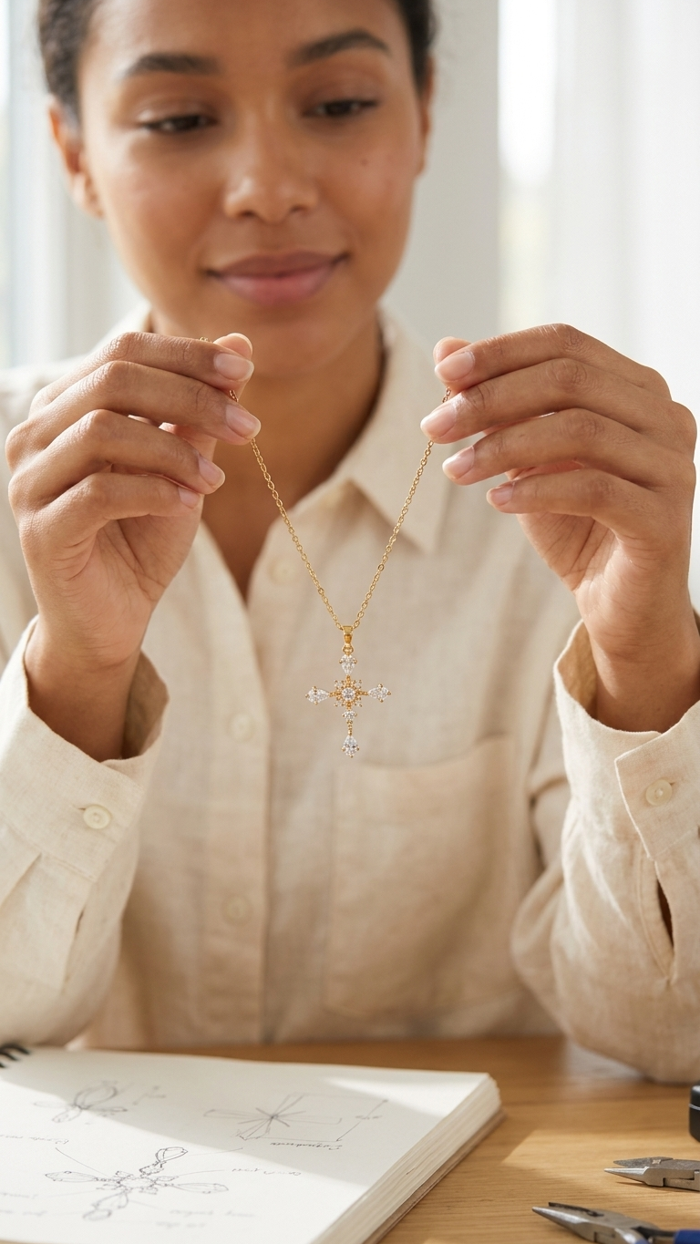 Classic Cross Necklace Simple Stainless Steel