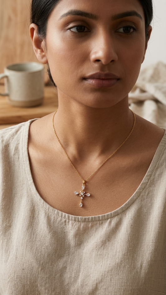 Classic Cross Necklace Simple Stainless Steel